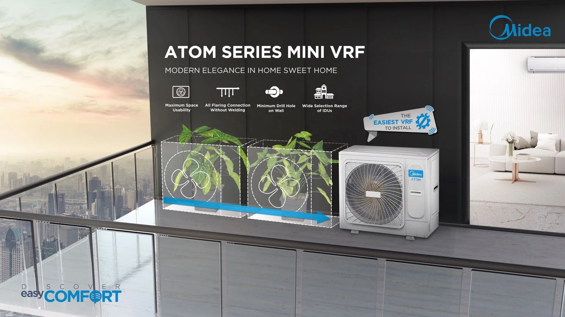 Midea 10 кВт мини-кондиционер VRF гостиничный коммерческий кондиционер vrv