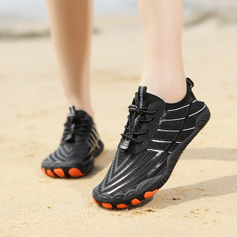 Unisex Summer Aqua Shoes for Beach Running Water Wading Swimming-Anti-Slippery Barefoot with Rubber Insole