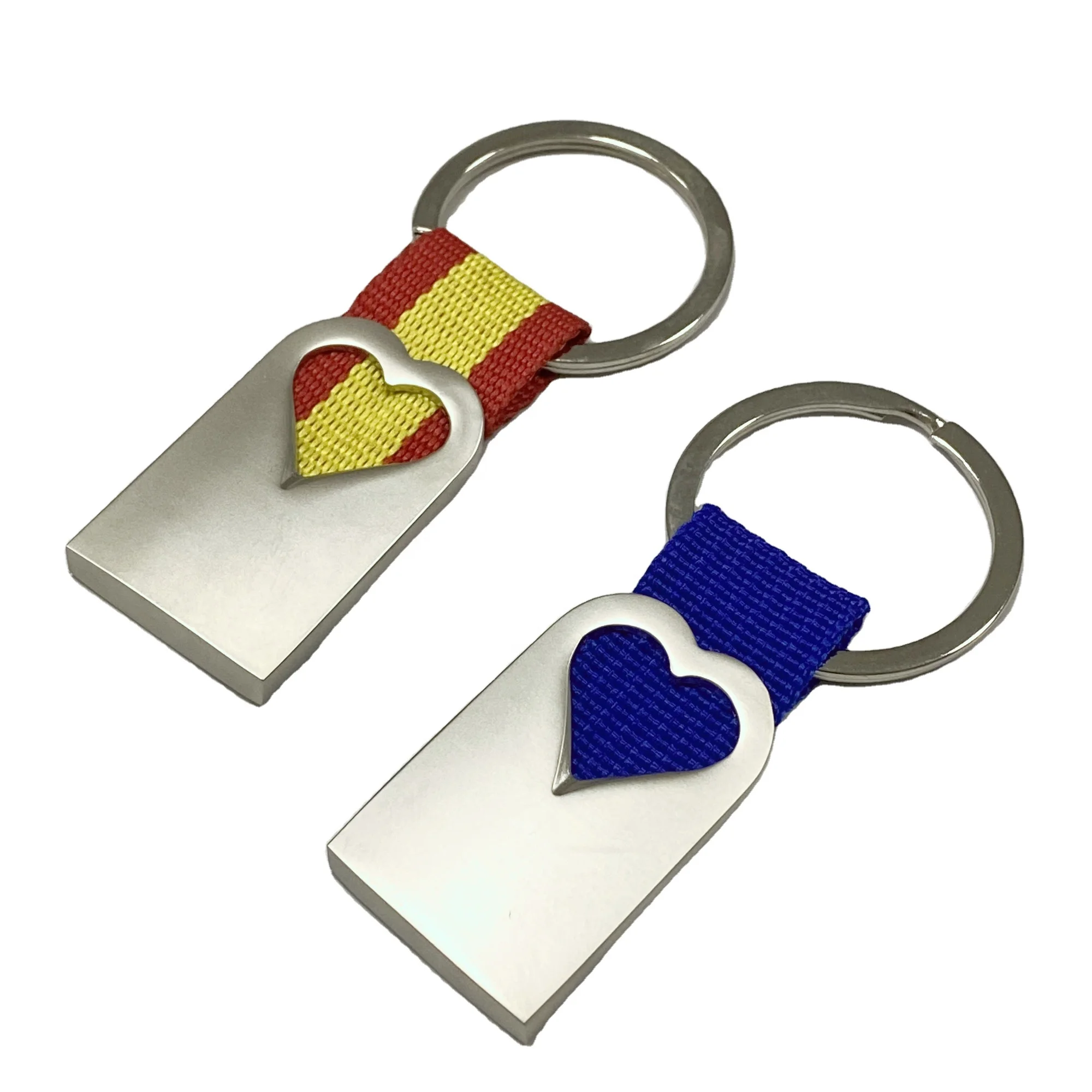 china factory directly sale creative advertising logo key chain ribbon laser sign metal lanyard keyring for promotion gift