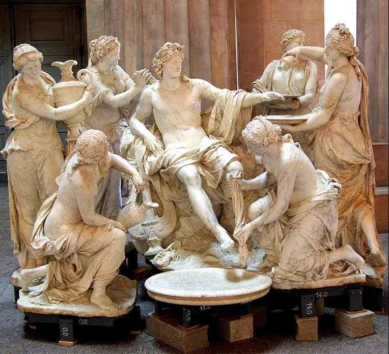 Outdoor Decoration Marble Life Size Natural Stone Greek Mythology Apollo Bath sculpture