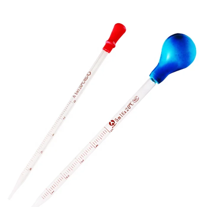Lab Thick Glass Graduated Dropper Pipettes with Rubber Caps