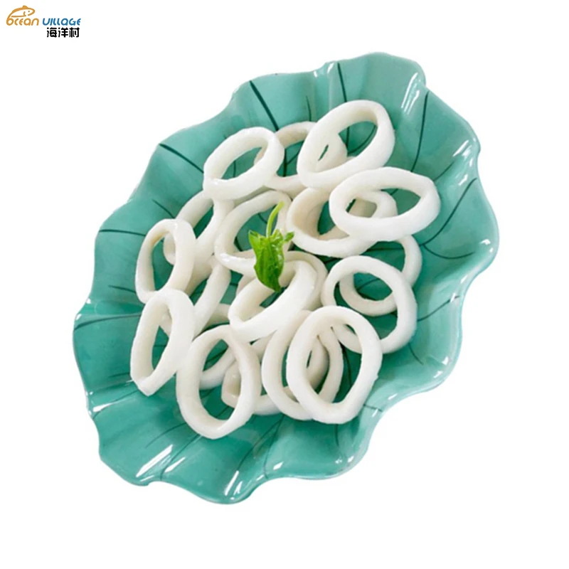 Shandong Ocean Village Food New season High Quality Stuffed Squid Rings Frozen 30% Glazing Squid Ring