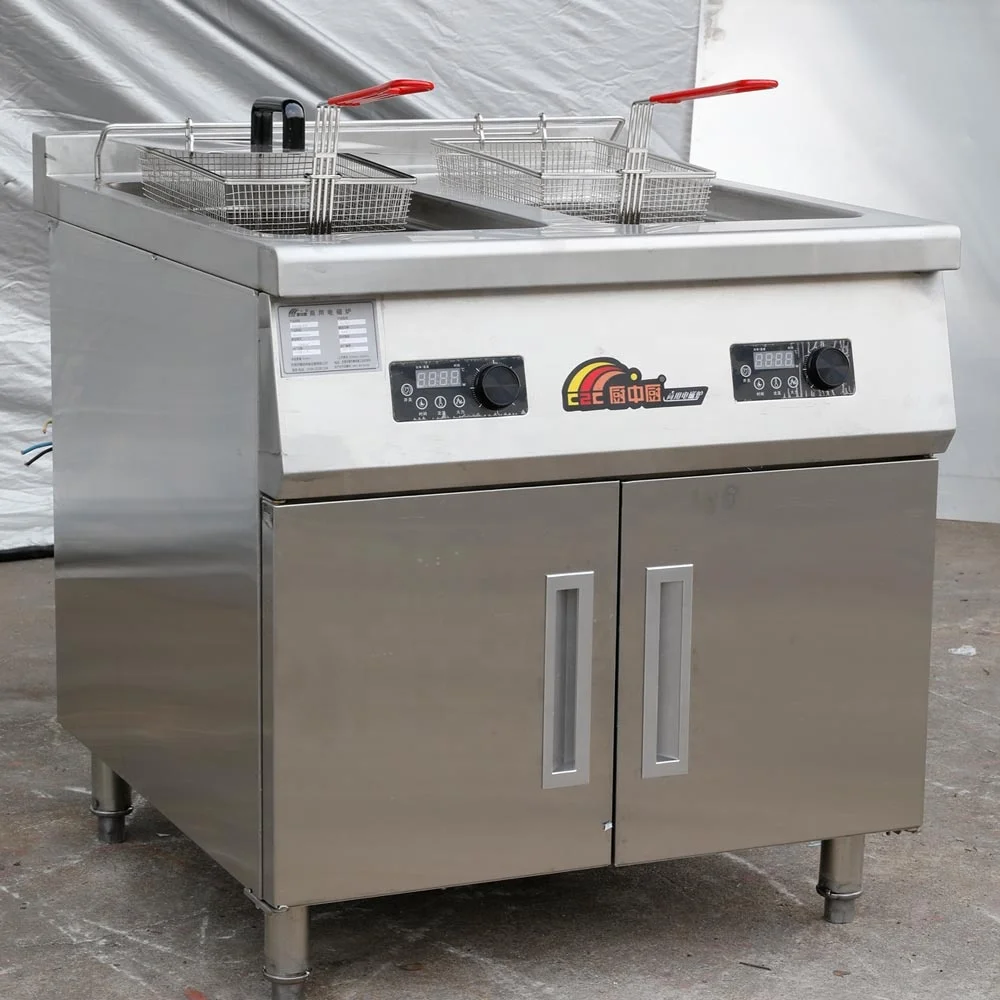 Коммерческая куриная фритюрница 2 * 20L 5 кВт Индукционная Freidora Electrica Friteuse электрические фритюрницы для