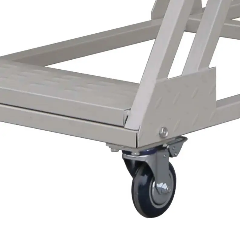 Pomelohome four step ladder multilayer ladder steel aluminum step ladder with wheels