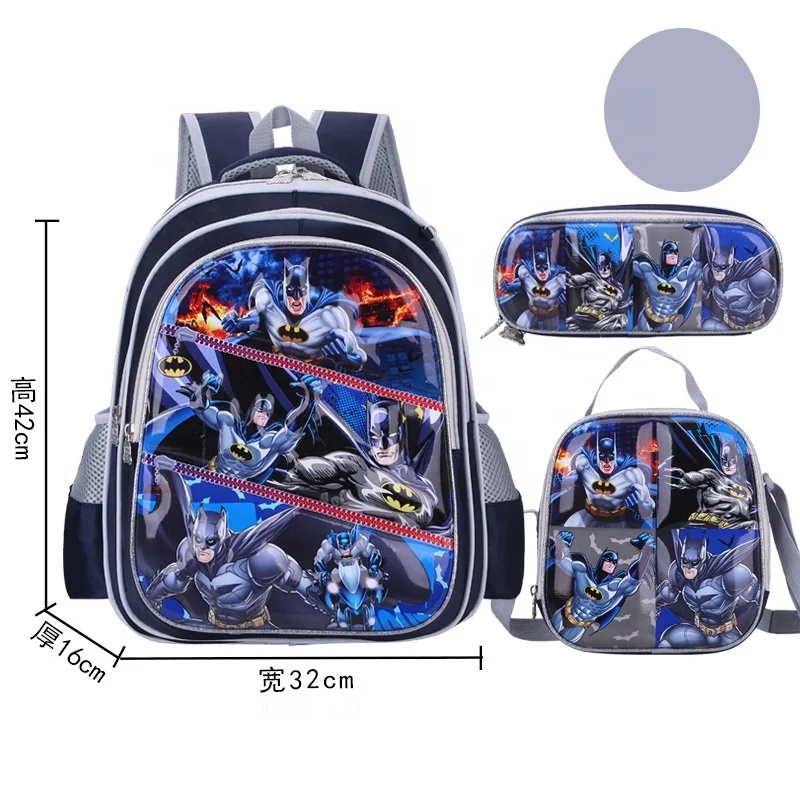 New 3d Cartoon 3 In 1 sac a dos School Trolley Bags Set Spiderman With Wheels school bags for kids 2023