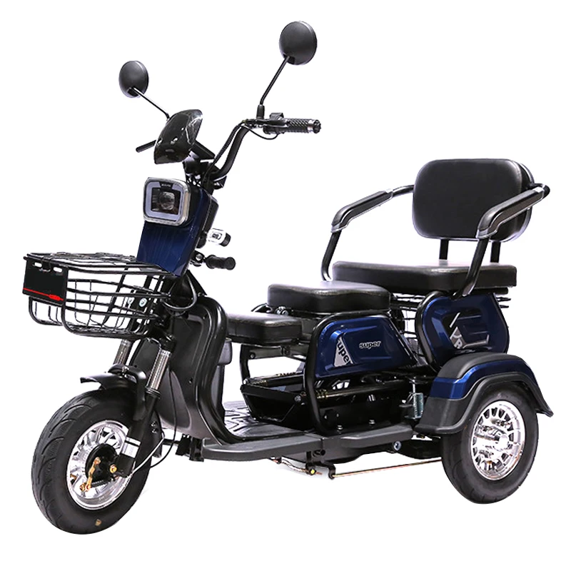 Low Speed Safety Woman Bike Sweden Adult Drift Frame 3 Wheel Electric Tricycle Pedicab Gas Ebike Trike Seat Tricycle Scooter