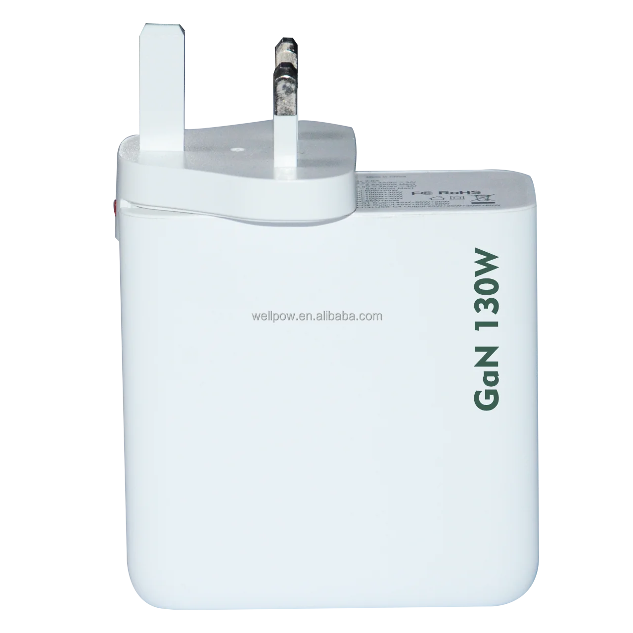 Fast Wall charger  4 USB-C port  130W GaN power adapter with US UK EU Au plugs Certificate approval