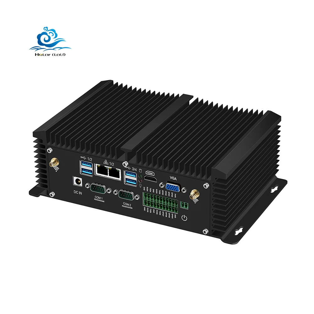 HLY i5 8250U Dual Ethernet GPIO RS232/422/485 WiFi Win10 iot Linux 4G LTE 8USB безвентиляторный мини пк промышленный