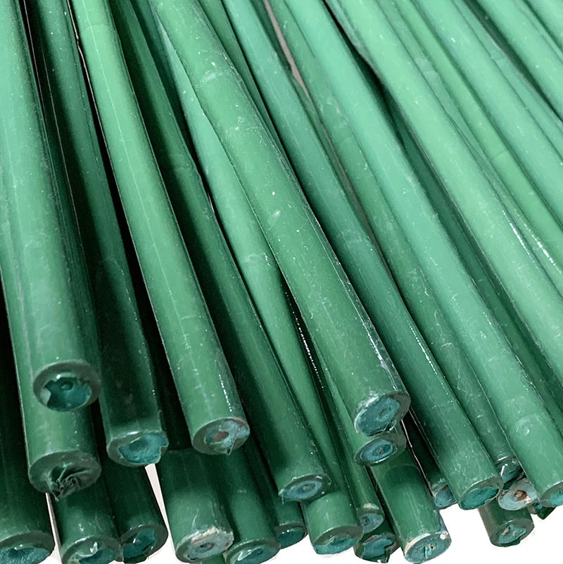 Custom green PVC coated bamboo Treated flower support sticks plastic tube Pole for agriculture