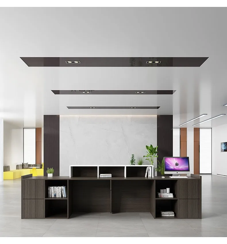 Hot Selling High Quality Modern Furniture Standard Size Hotel Reception Desk reception desk front