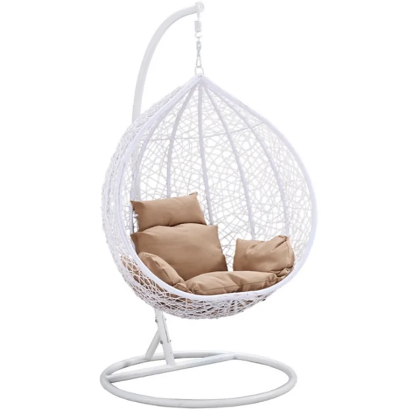 Hot sale outdoor patio furniture rattan swing Chairs Single Patio Swings Balcony Ceiling Rocking Cushion