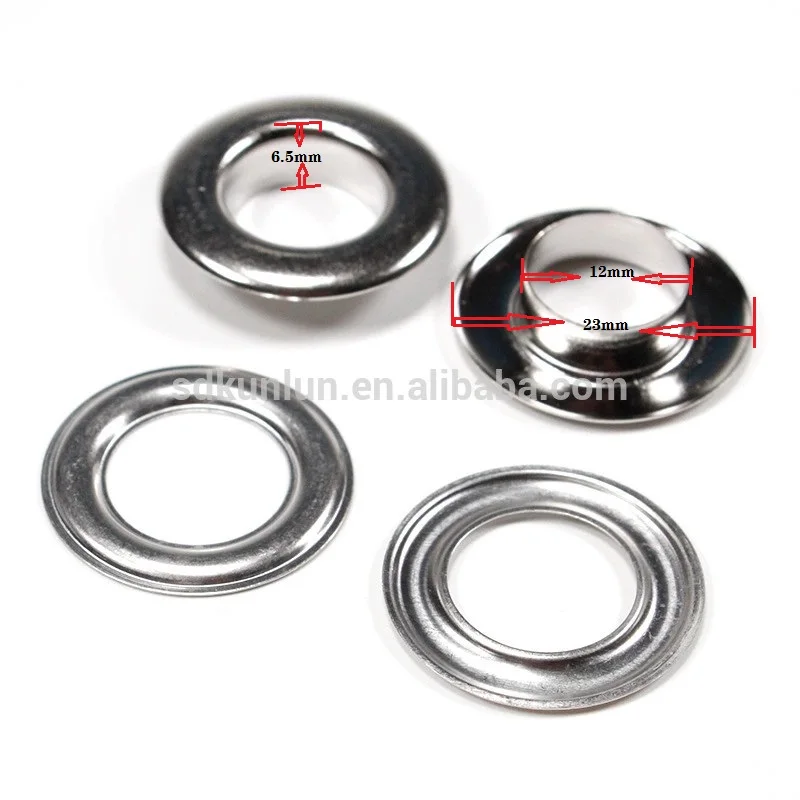 12/23/6.5mm  standard aluminum eyelets usded for pe or pvc or canvas  tarpaulin