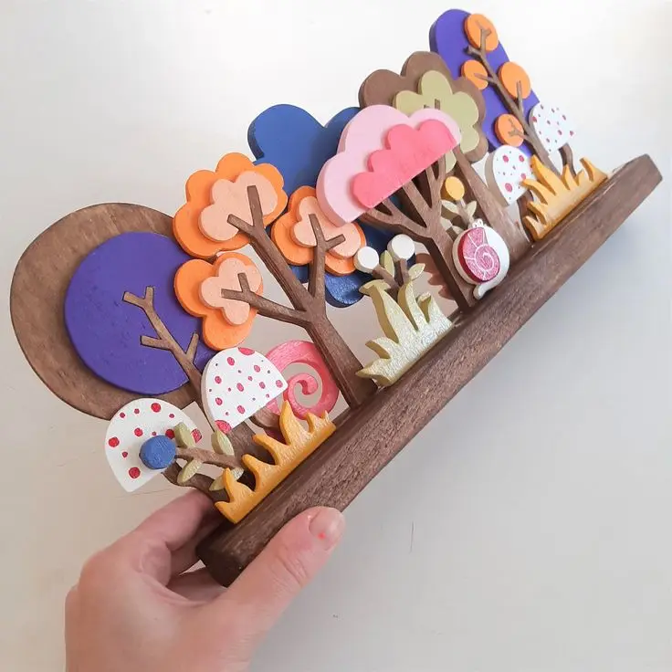 Magic Forest Woodcrafts Decorative Statues and Art for Shelves Sculpture Table Decor