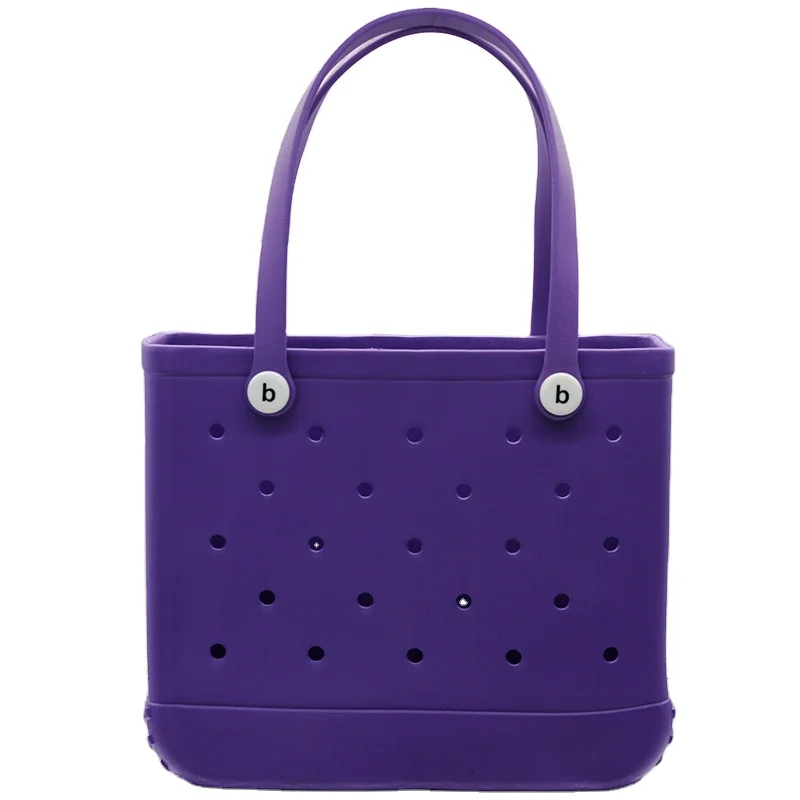 Direct Factory Waterproof Beach Bags Custom Holes Summer Rubber Totes Pvc Large Fashion Eva Plastic bogg Beach Bag