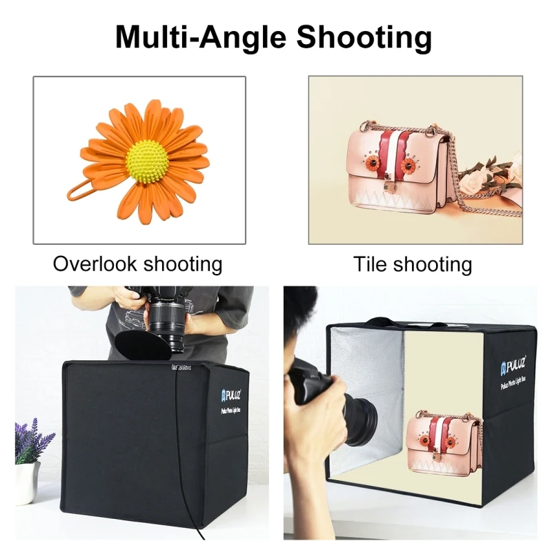 PULUZ 30cm portable lightbox with 6 Colors Backdrops photo studio 5500K shadowless photography Shooting Tent Box Kit