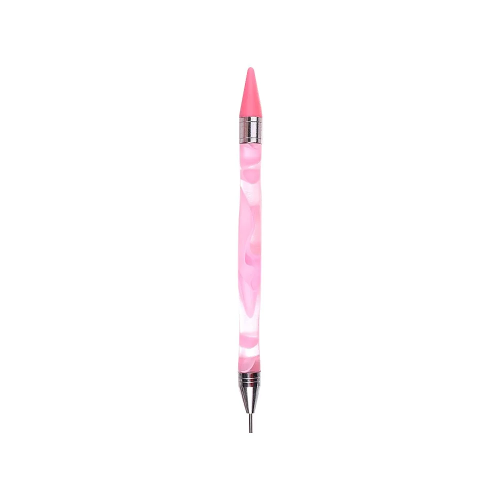 Dual-Ended Picker Acrylic Rhinestones Handle Nail Pen UV Gel Nail Dotting Pencil Tools for Manicure and Nail Art Design