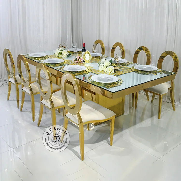 Sophisticated Stainless Steel Banquet Table for Wedding Reception and Dining
