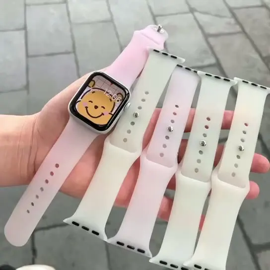 Silicone color change watch band temperature Discolor rubber 38mm/44mm watch straps cold/warm color for apple bands strap