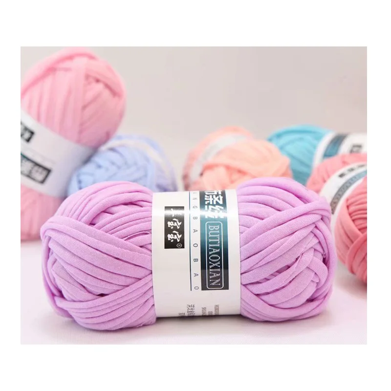 Hot sale 100g/400g T-shirt ribbon yarn hand knitting yarn for crochet air bags