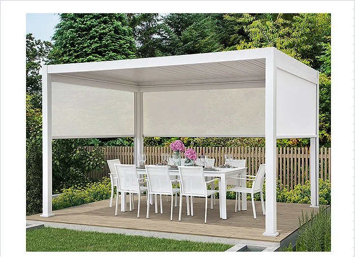 Electric 3x3m Aluminum Louver Pergola Outdoor Garden Waterproof Now Pavilion Remote Control Operation Manual Option Available