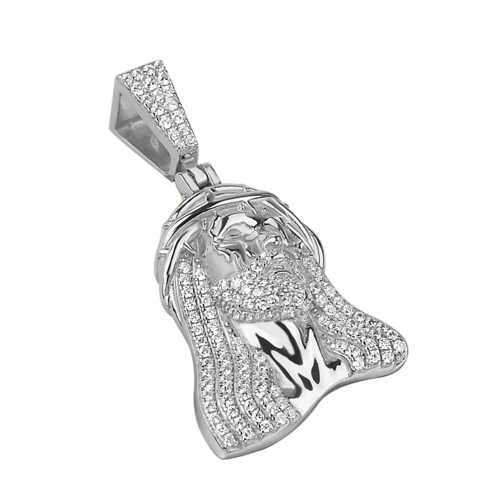 14k Gold Plated Rattan Corolla Jesus Religious Faith Christianity Pendant Necklace Hip Hop Iced Out Jesus Pendant