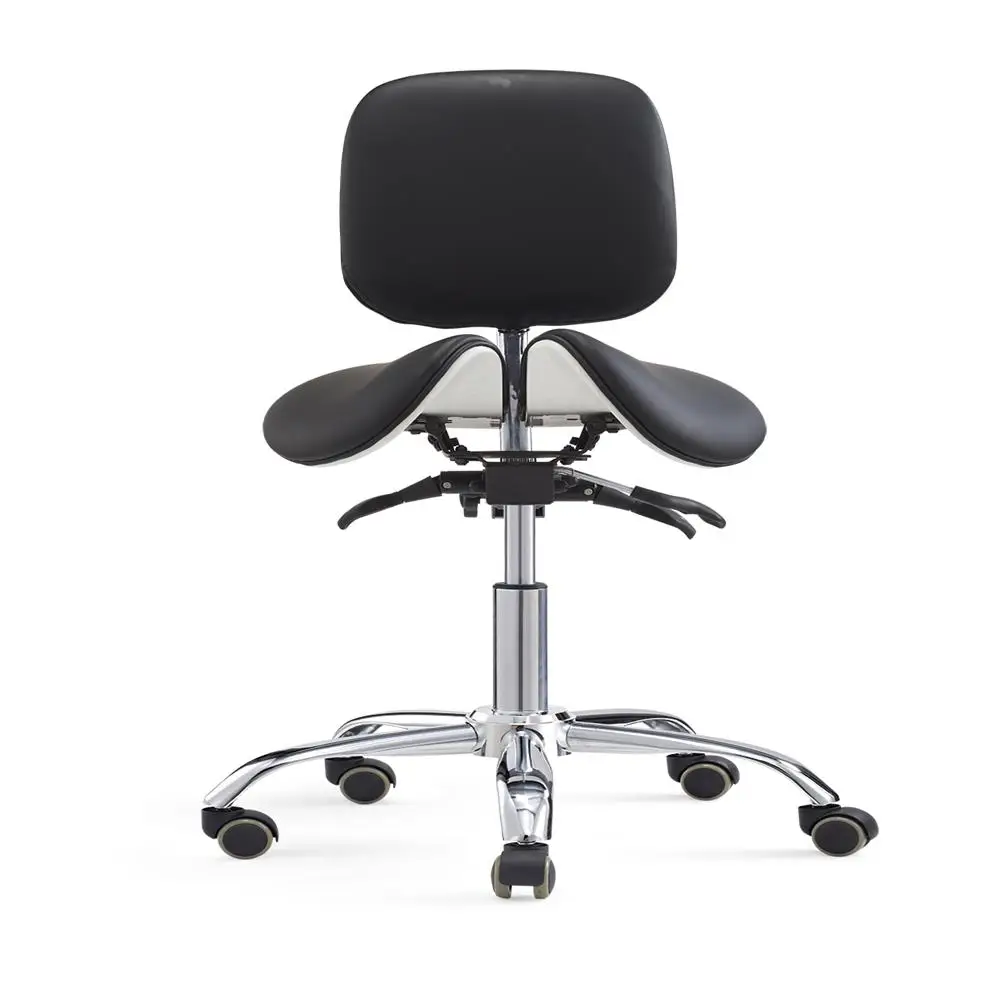 New Ergonomic Split Saddle Seat Stool  Tilt Saddle Chair With Adjustable Backrest
