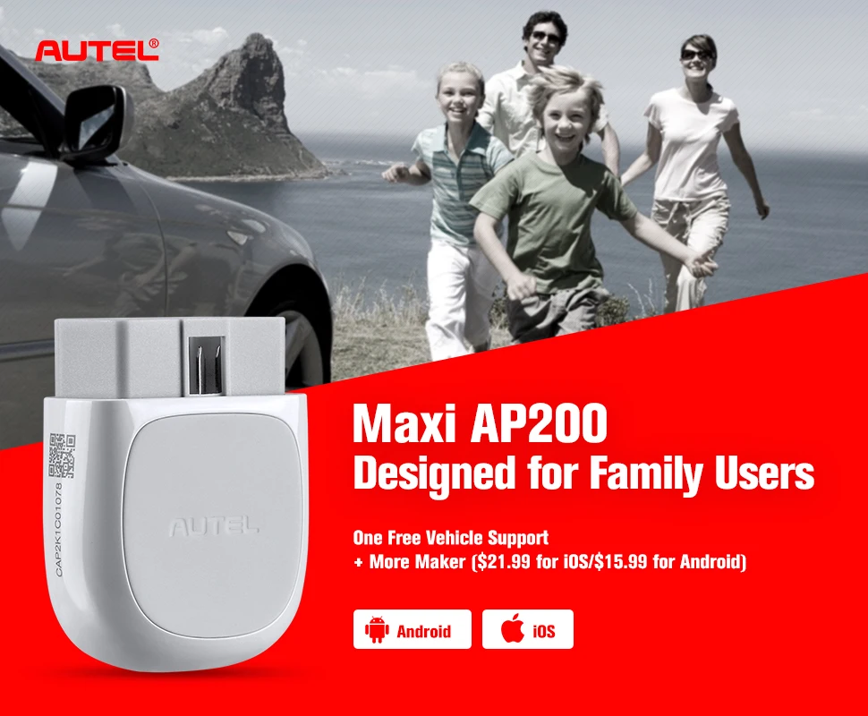Original Autel MaxiAP AP200 Bluetooth Code Reader with Full System Diagnoses Automotive VIN TPMS IMMO Service