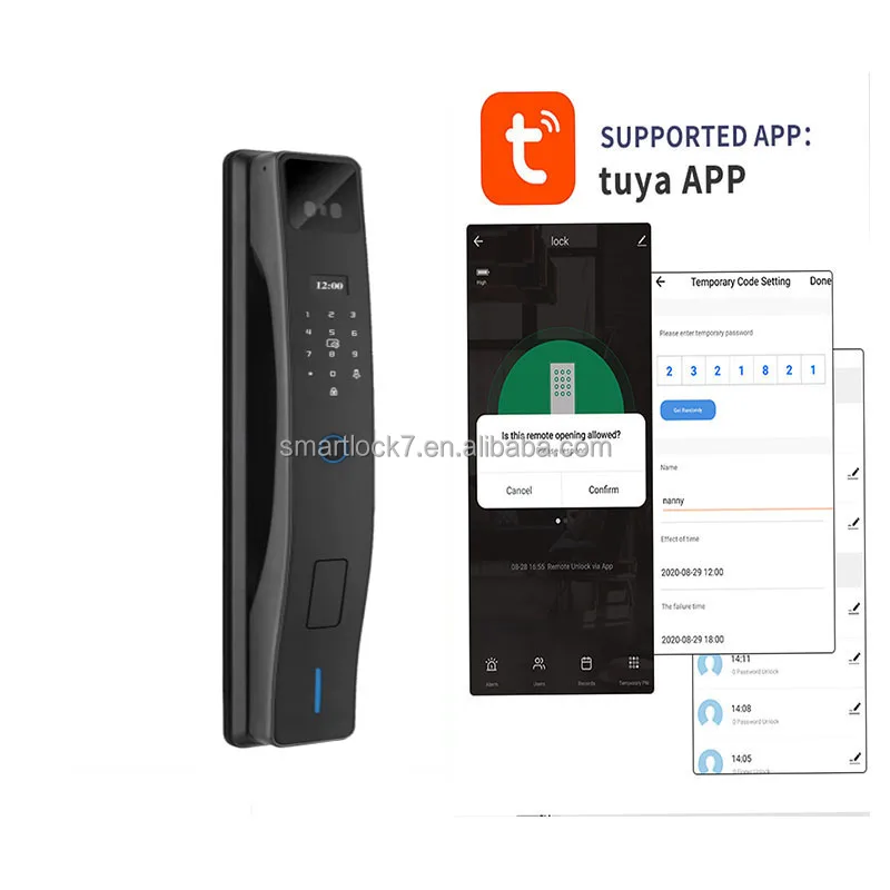 Full Automatic WiFi Wireless Password Fingerprint App Digital With Camera smart access door lock