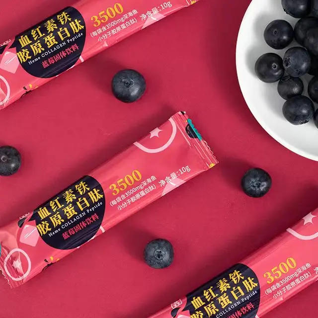 OEM/ODM частная этикетка вкус на заказ Конопляный коллаген пептид черника твердый напиток для здоровья глубоководная рыба КОЛЛАГЕНОВЫЙ