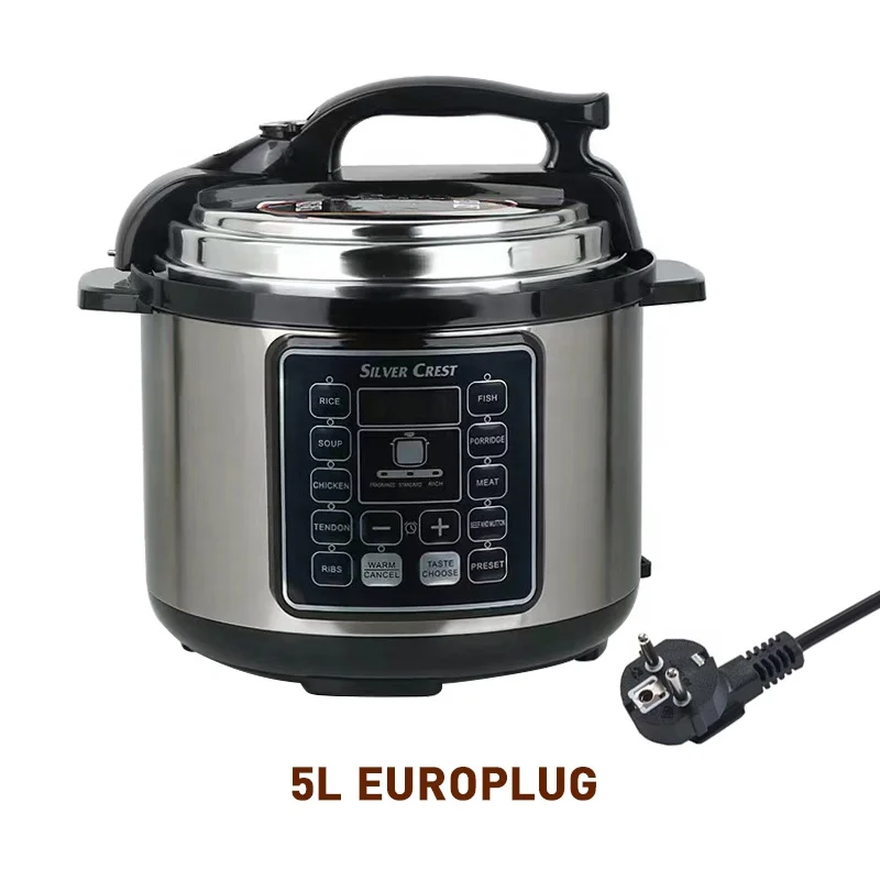 5L 6L Stainless Steel Electric Pressure Cooker Non-Stick Coating Inner Pot Presetting Food Cooking 3-1 Overheat Cooker