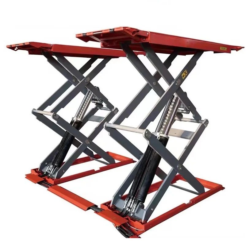 1.8m 3500kg Scissor Car lift On ground Ultra thin Scissor lift platform Scissor car lift