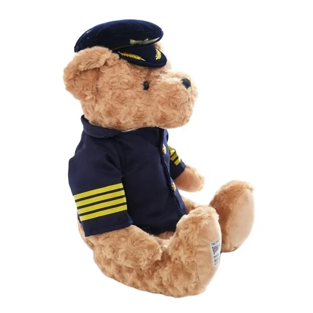 Hot selling Pilot Teddy Bear Plush Toy Cute Captain Bear Doll Stuffed Animal Toys Birthday Gift Kids Toy Baby Doll for Children