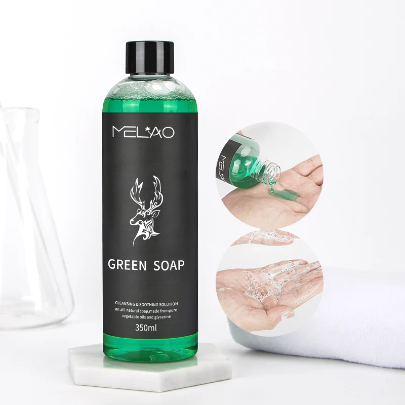 MELAO Tattoo Parlors Custom Vegan Brightening Deep Cleansing Smoothing Tattoo Skin After Care Tattoos Aftercare Green Soap