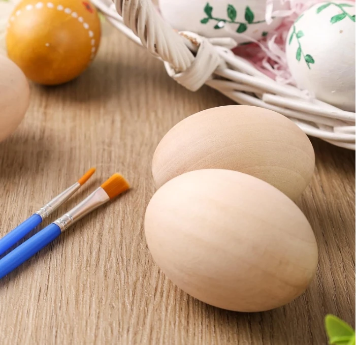 Wooden Colored Large Sandegg Cartoon Wooden Egg Wooden Sandball Wooden Egg