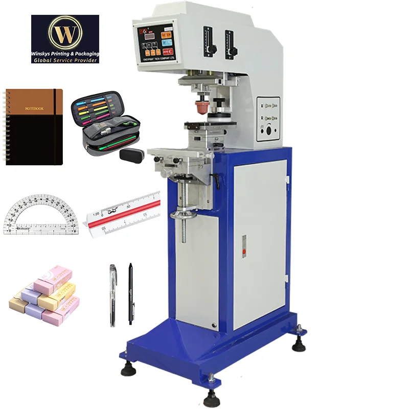 Multi 2 color tampon pencil fountain ballpoint pen pencil case eraser notebook ruler protractor stationery pad printing machine