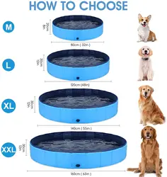 Collapsible Dog Spa Blue Large Inflatable Folding Portable Foldable Pvc Plastic Bath Dog Pet Water Swimming Float Pool For Dogs