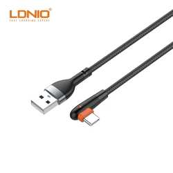 LDNIO 90 angle elbow data cable 2.4A 1meter/2meter Usb Cable Quick Charge Mobile Phone Data Cable