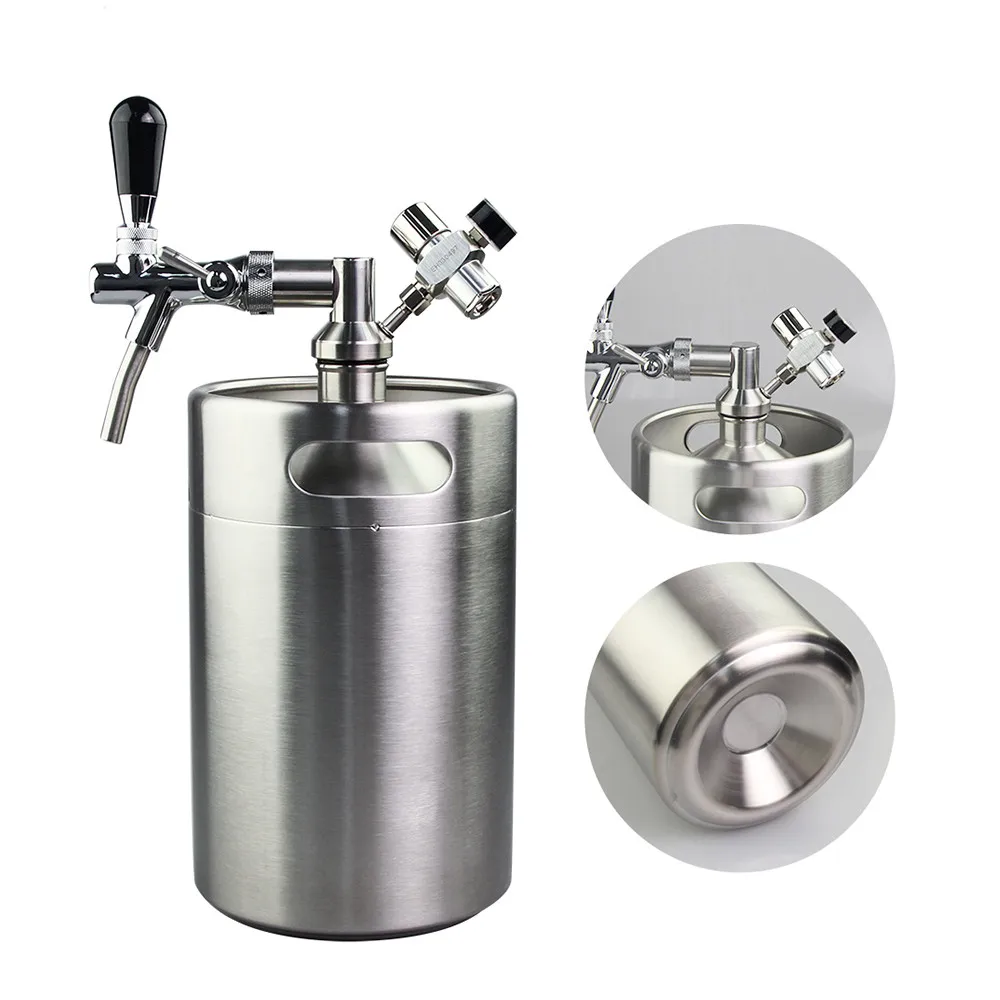 Portable Stainless Steel 304 Beer Dispenser Wine Barrel For Bar Party Mini Beer Keg