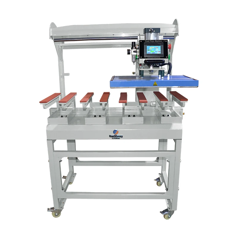 Customized integrate automatic servo motor 8 beds 50*600mm iron melt socks seamless strips heat press machine manufacturer