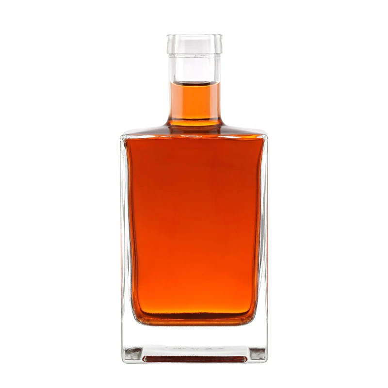 Custom 750ml  empty clear whiskey hand grenade shape liquor vodka glass bottle with cork