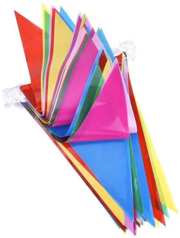Waterproof Factory Wholesale Bar Festival Decoration PVC Colorful Bunting Triangle String Flag,triangle bunting flag