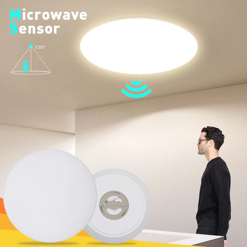 Wholesale 12W 18W 28W Surface Slim Round Led Ceiling Lights PP Dimmable Ceiling Light With Motion Sensor