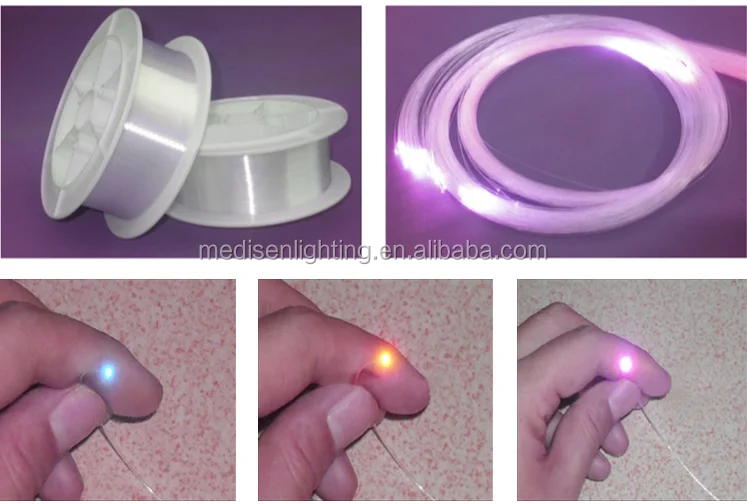 0.75mm  PMMA end glow optical fiber bundle cable wire for ceiling star light car star ceiling