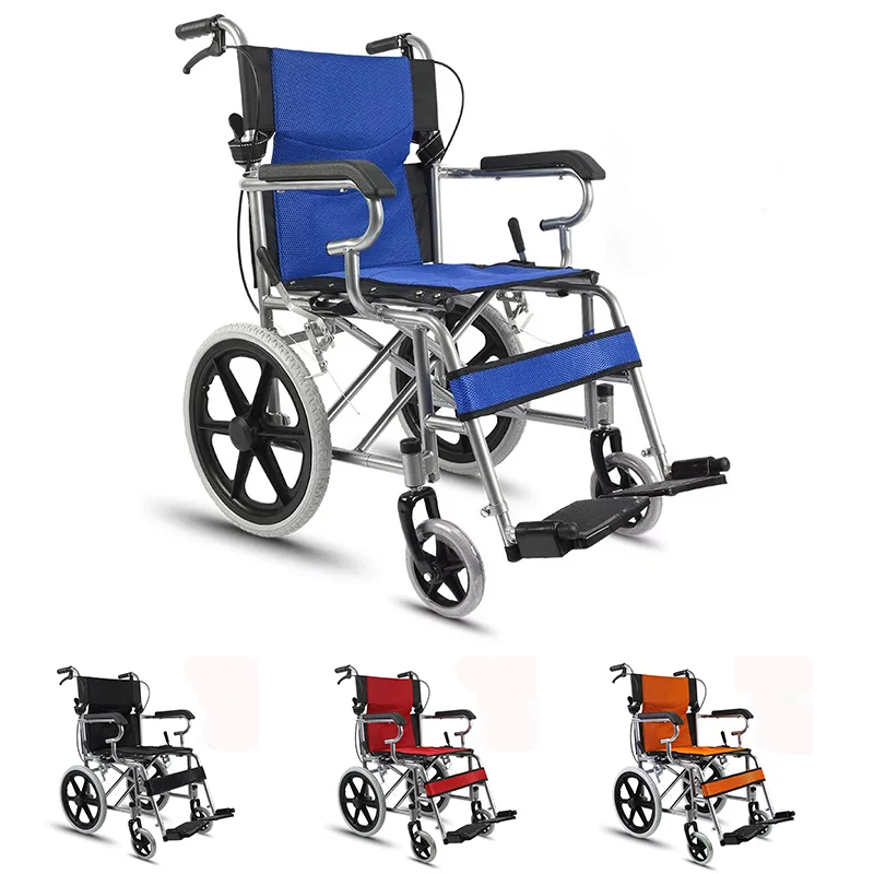 Lightweight portable folding manual wheelchair handicapped manual wheel chair