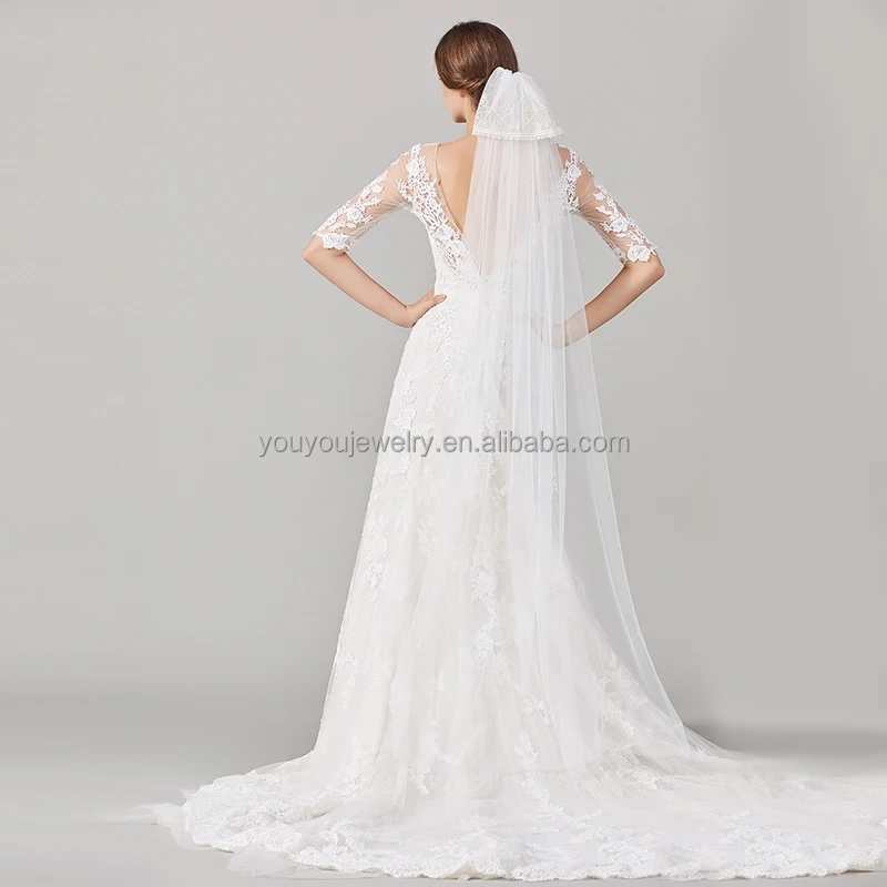 Модная Длинная фата для невесты 2023 мягкая Тюлевая Однослойная Фата