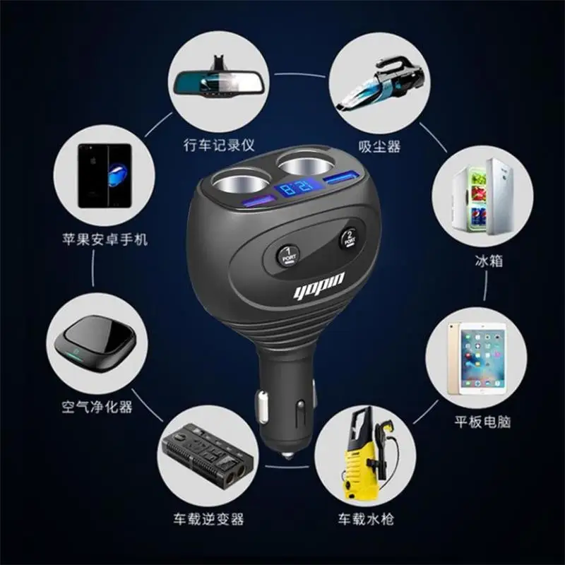 top selling products 2024 multi ports Cigarette lighter adapter 4 in 1 car charger qc 3.0 car adapter charger