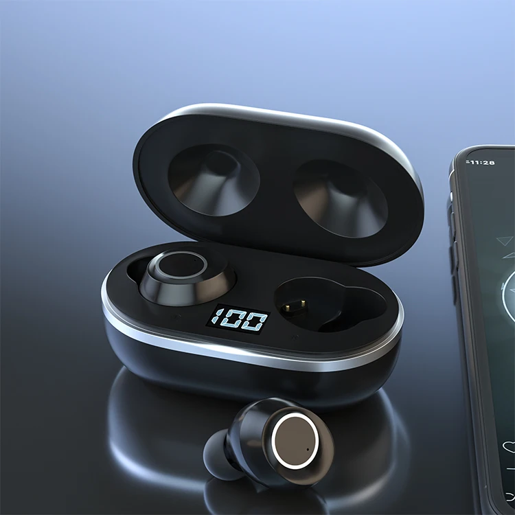 Наушники с зарядным боксом для смартфона беспроводные наушники 3d стерео спортивные водонепроницаемые TWS со светодиодным