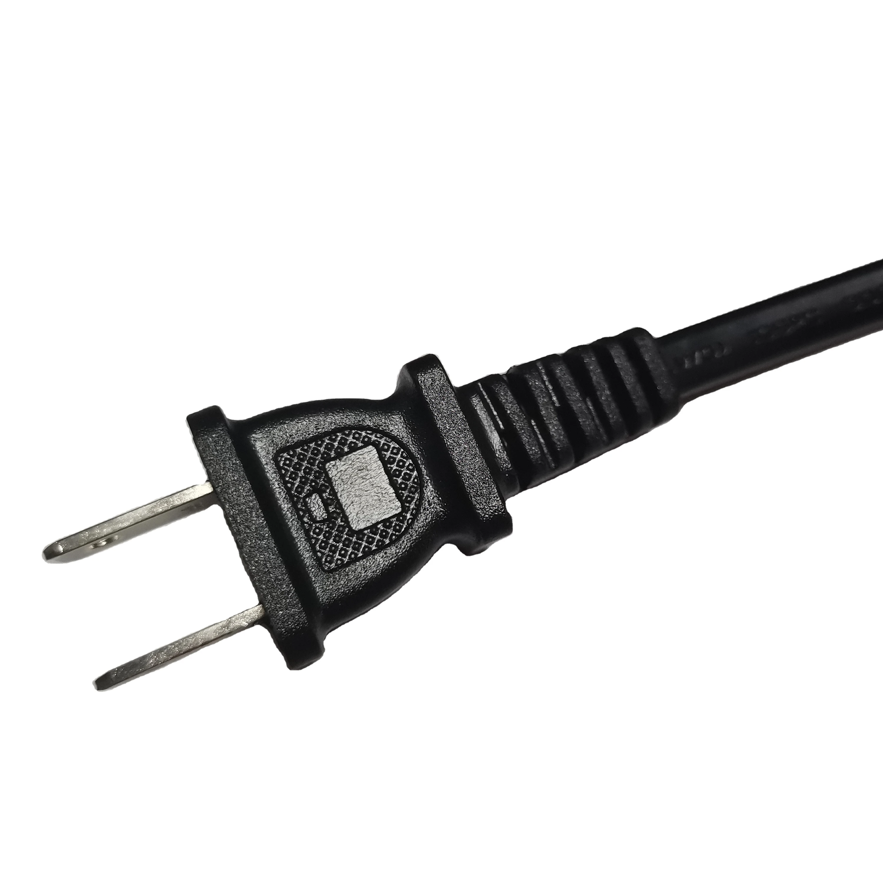 Hot sale AC Power Cords 2 pin plug  USA standard electric cable for home appliance 18AWG extension cords