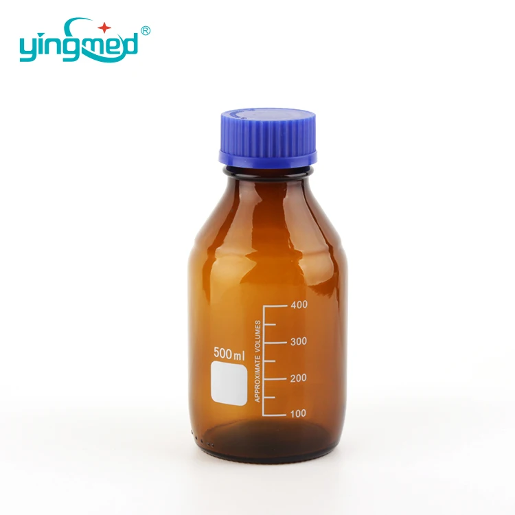 chemical laboratory 1000ml reagent bottles brown Media Glass borosilicate glass blue screw reagent bottles