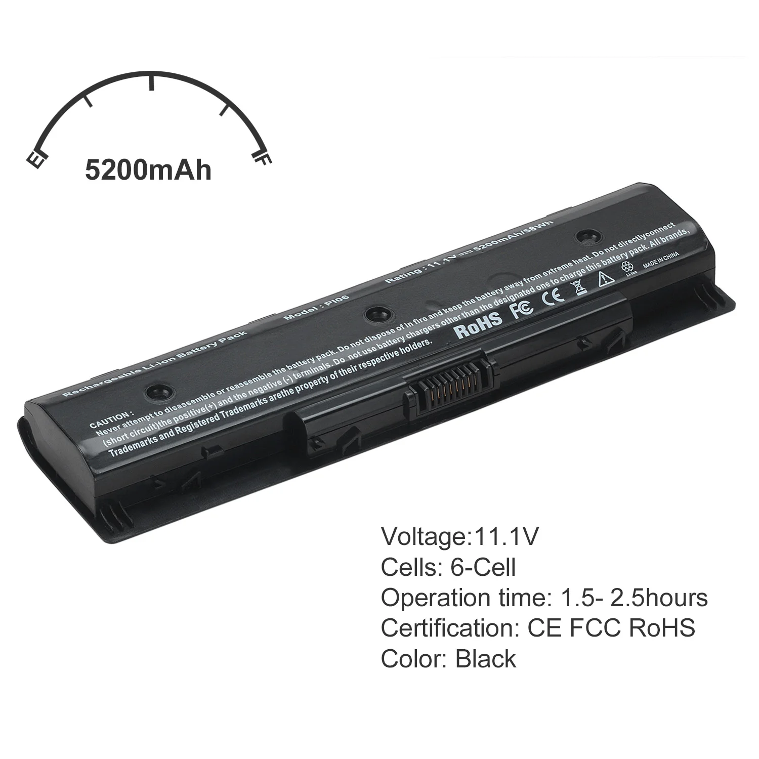 Export high-quality products 5200mAh 6 cell quicker charging li-Ion battery for HP PI06 laptop